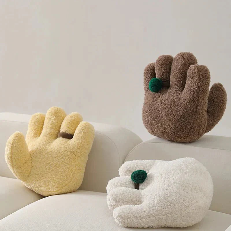 Palm Shaped Home Cushion - Soft Cotton Fleece Decor